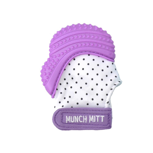 Malarkey kids Munch Mitt Teething Mitten - Polka dots - Purple