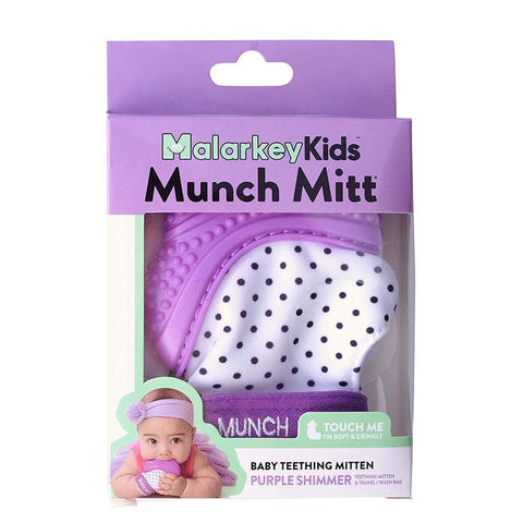 Malarkey kids Munch Mitt Teething Mitten - Polka dots - Purple