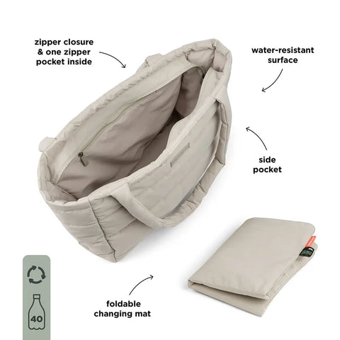Done By Deer Quilted Changing Tote Bag Sand
