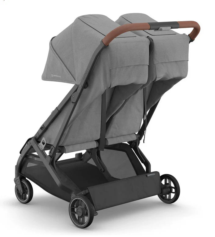 UPPAbaby Minu Duo Stroller Greyson Charcoal Mélange Carbon Frame Saddle Leather