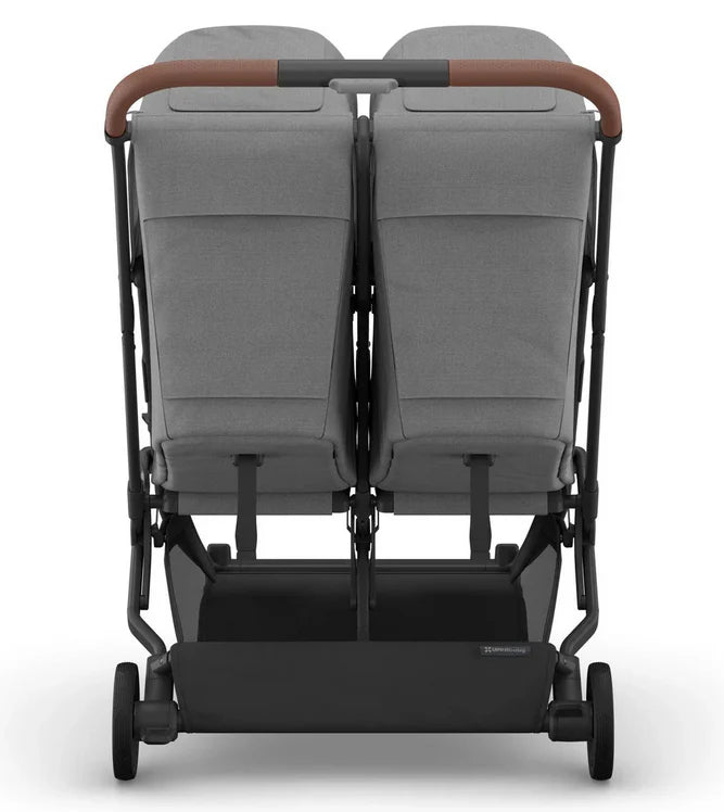 UPPAbaby Minu Duo Stroller Greyson Charcoal Mélange Carbon Frame Saddle Leather