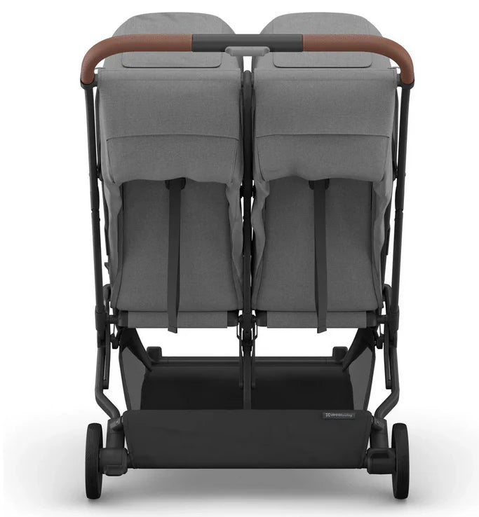 UPPAbaby Minu Duo Stroller Greyson Charcoal Mélange Carbon Frame Saddle Leather