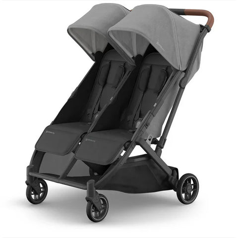 UPPAbaby Minu Duo Stroller Greyson Charcoal Mélange Carbon Frame Saddle Leather