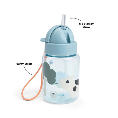 Done By Deer Straw Bottle Tiny Farm Blue