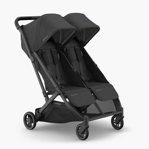 UPPAbaby Minu Duo Stroller Jake Charcoal Carbon Frame Black Leather