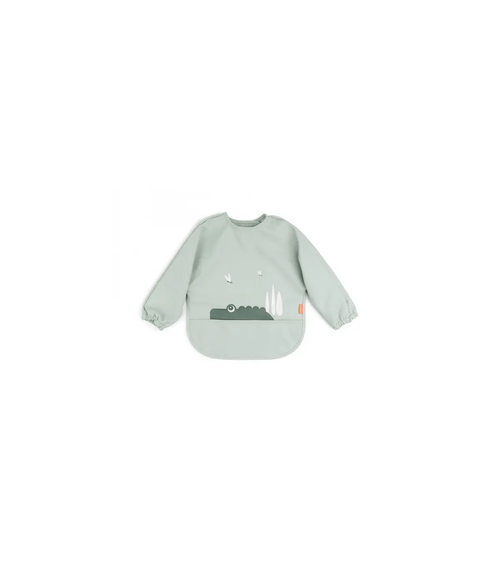 Done By Deer Sleeved Pocket Bib Croco Green