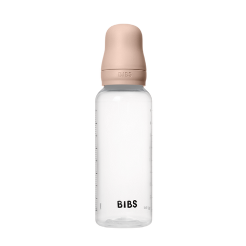 BIBS Glass Baby Bottle Round Latex 240 ml (3-6m Blush)