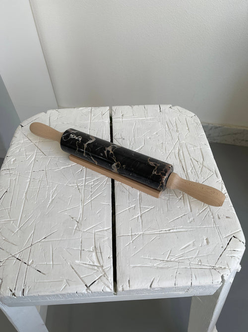 Marble Rolling Pin with Wooden Handle