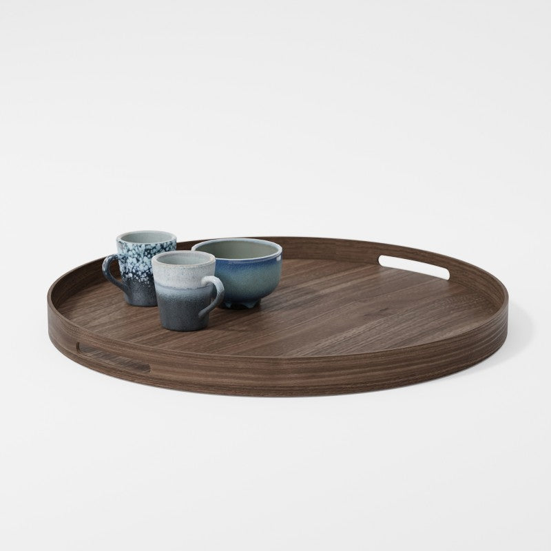 Busboy Round Tray - Walnut
