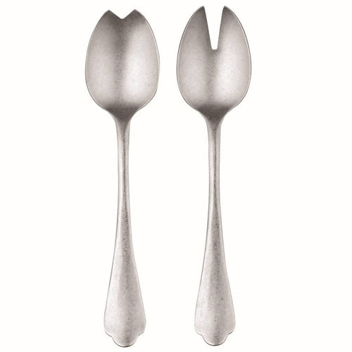 Dolce Vita Salad Serves Fork and Spoon Set - Pewter