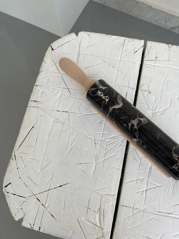 Marble Rolling Pin with Wooden Handle