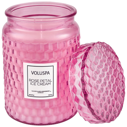 Rose Petal Ice Cream Glass Jar Candle - Large