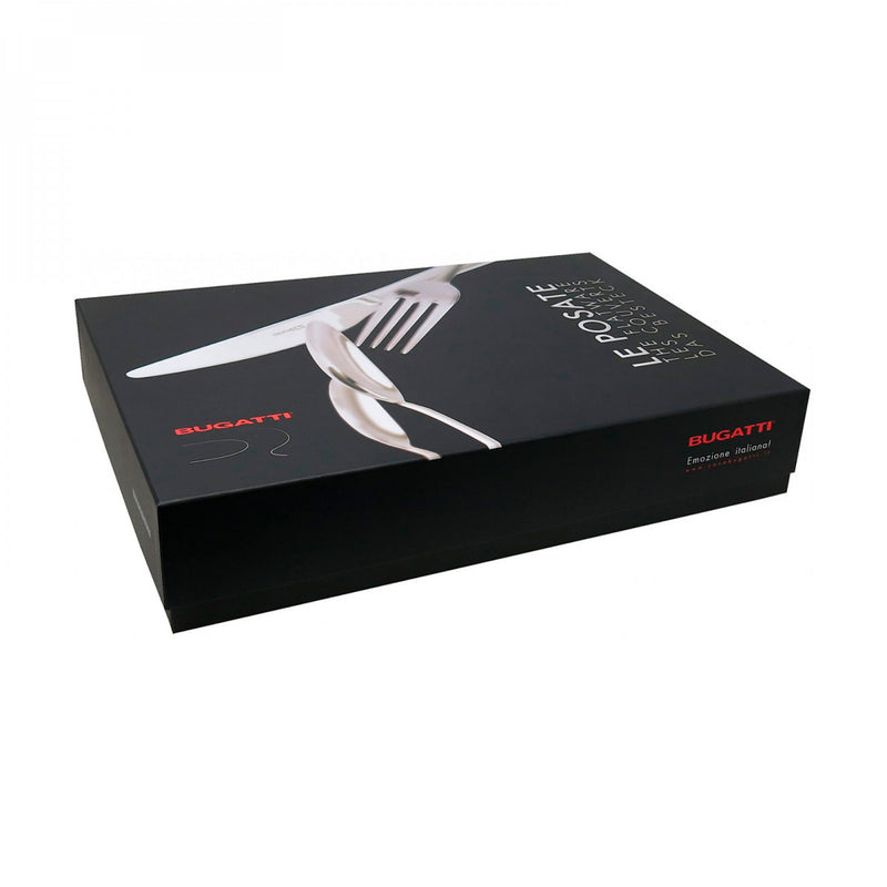 Country Chrome White cutlery set in a Wenge Box - By Casa Bugatti