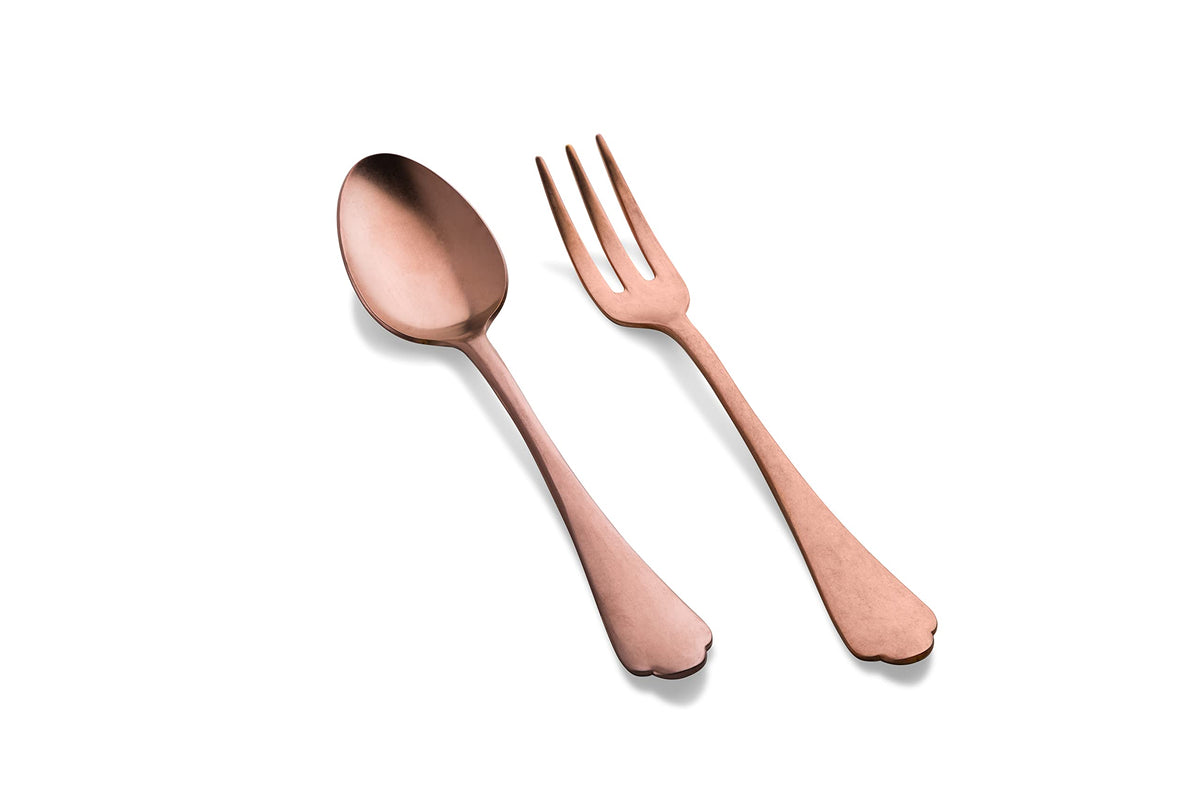 Dolce Vita Fork and Spoon Serving Set - Bronze Mepra