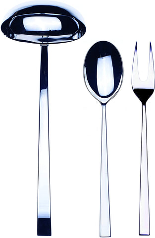 Atena 3pcs Fork, Spoon and Ladle Serving Set Mepra