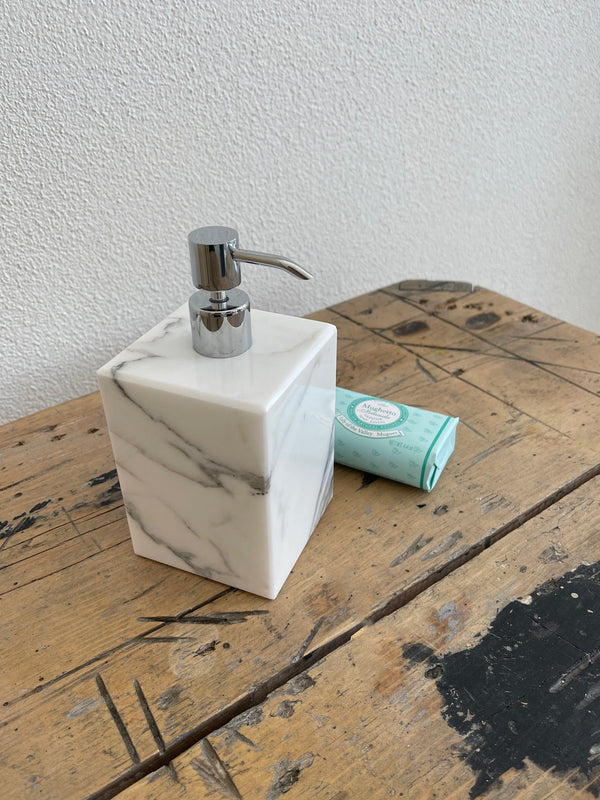 Squared Soap Pump Dispenser in Portoro Marble
