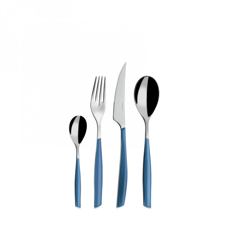 Beautiful blue cutlery set in white background - By Casa Bugatti