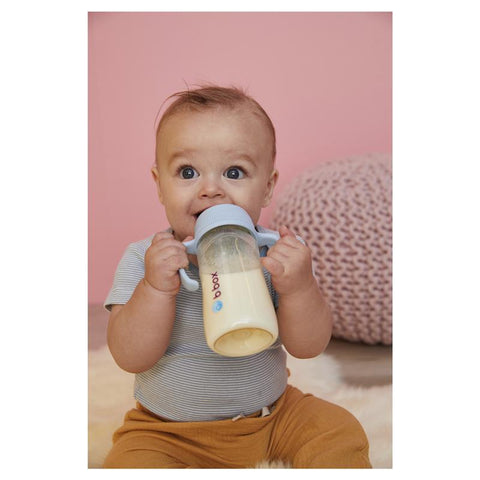 زجاجة الطفل الرضيع من البولي فينول سلفون PPSU زرقاء اللون لولابي (240 مللي)