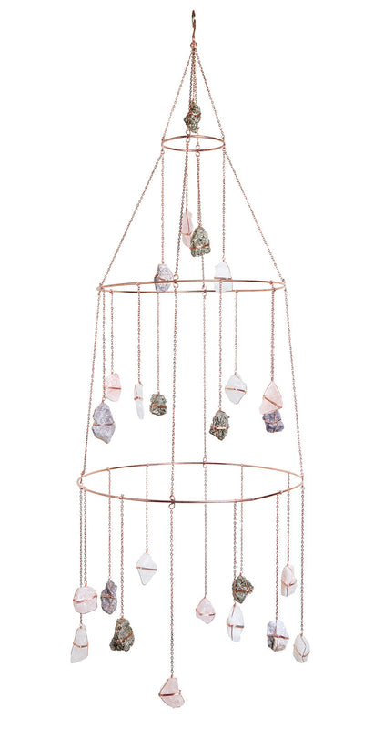 Ethereal Mixed Healing Crystal Chandelier - Rose Gold Ariana OST