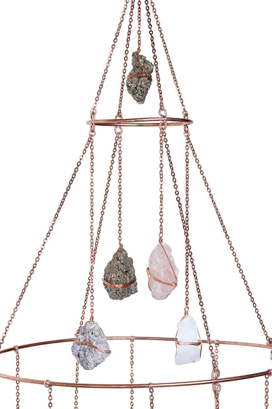 Ethereal Mixed Healing Crystal Chandelier - Rose Gold Ariana OST