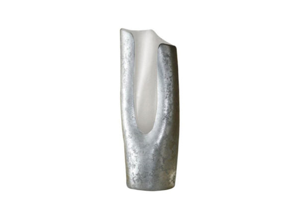 Ceramic Table Lamp - Interior White, Exterior Silver