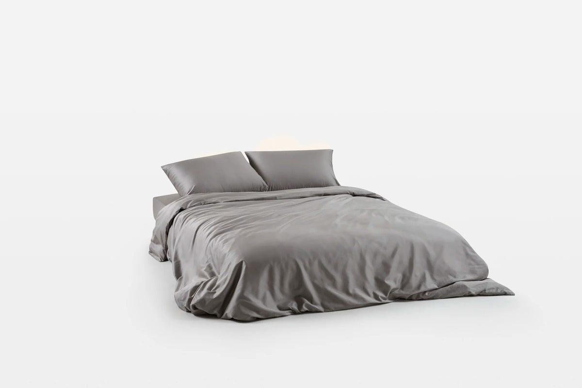 Clean Silver Double Bed Sheet Set - Grey Aeyla