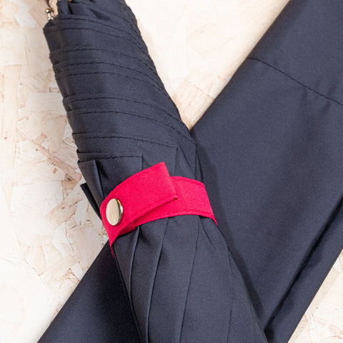 مظلة قابلة للطي مصنوعة في بريطانيا - اللون الأزرق البحري + اللون الوردي