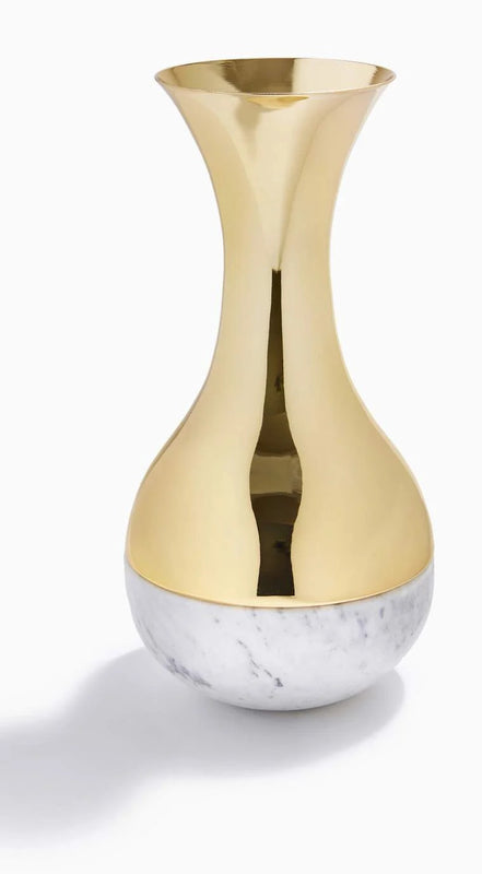 Beautiful Dual Vase in a white background   - Carrara Gold Anna New York