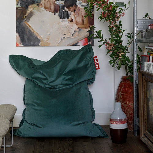 Original Slim Velvet Beanbag (Recycled) - Sage