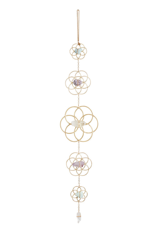Crystal Grid Flower of Life Wall Hanging - Gold Ariana OST