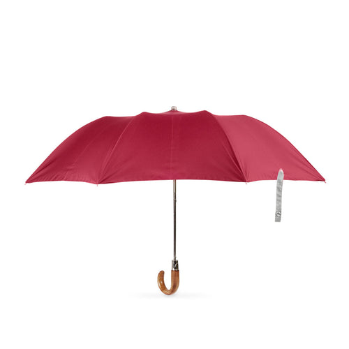 British Folding Umbrella - Burgundy/Grey