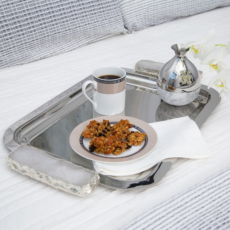 Stylish Serving Tray with snacks and tea served in it- Crystal Anna New York