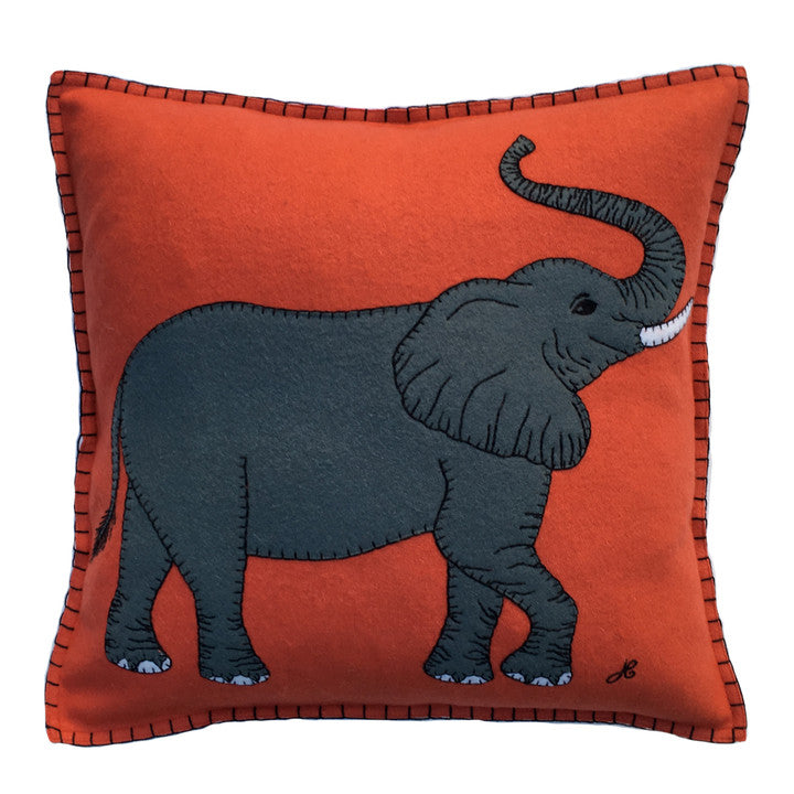 Elephant Cushion - Orange