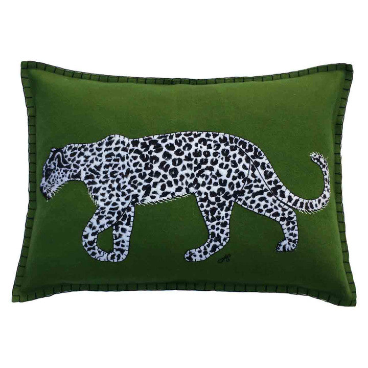 Leopard Cushion - Green