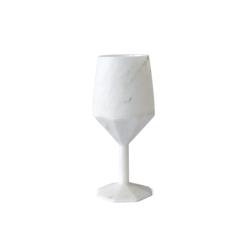 Cocktail Glass in Satin White Carrara Marble