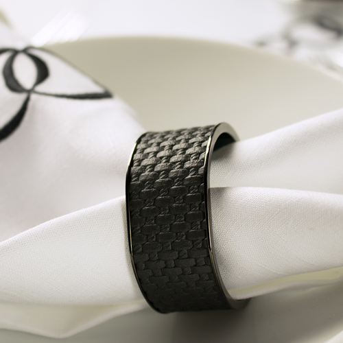 خاتم منديل المائدة لوكس بلس - البلاديوم المطلي باللون الأسود بترسب البخار الفيزيائي PVD