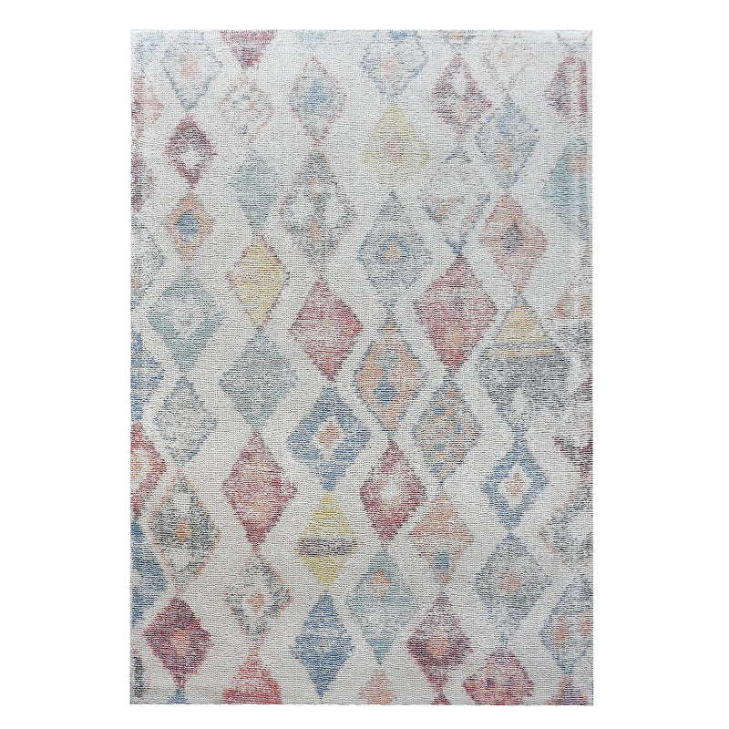 Tanger Natural White/Multi Printed & Table Tufted The Rug Republic