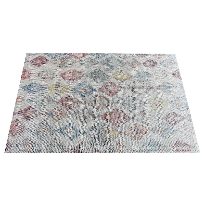 Tanger Natural White/Multi Printed & Table Tufted The Rug Republic