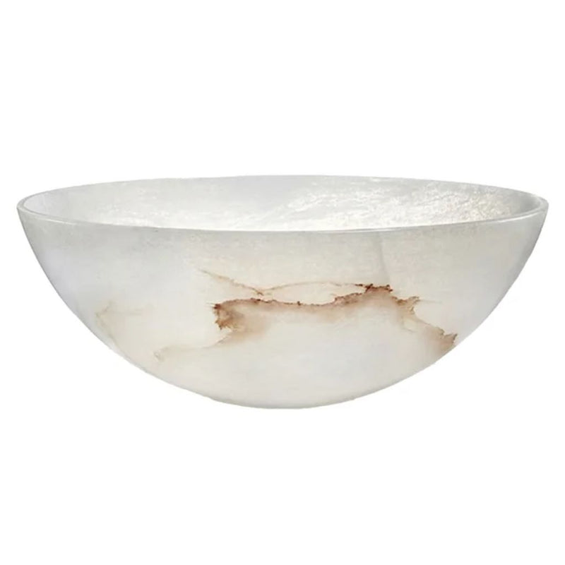 Small Tondo Bowl in a white background - Alabaster Marron Anna New York