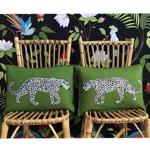 Leopard Cushion - Green
