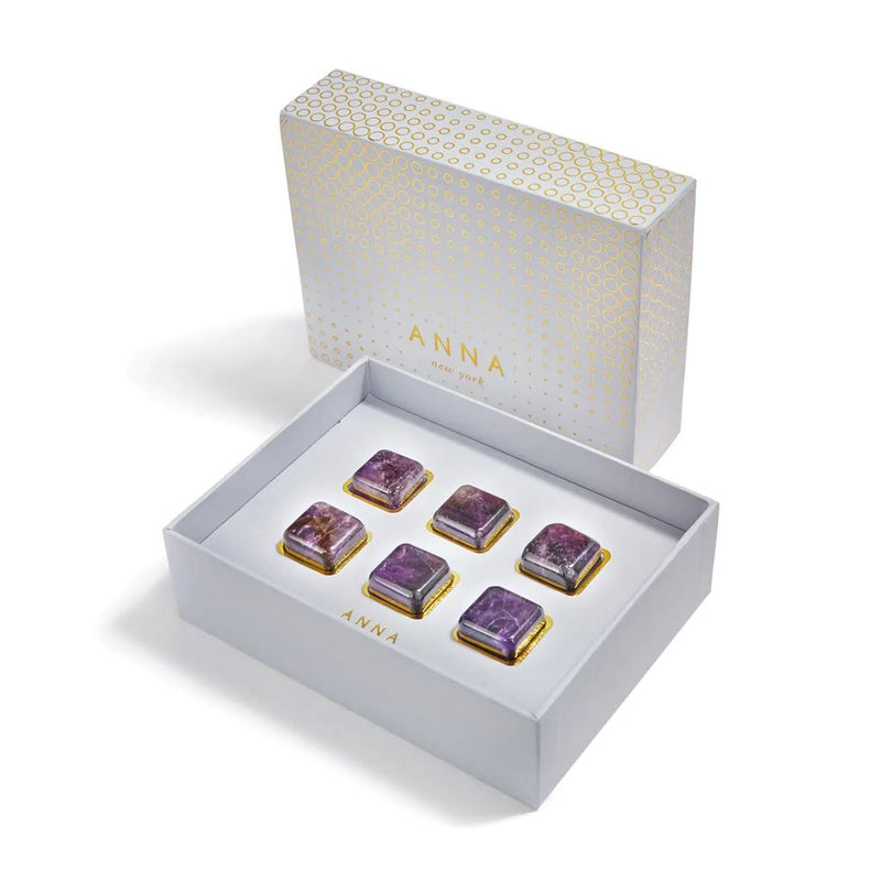 Beautiful Vida Gems in a box in white background  - Amethyst S6 Anna New York