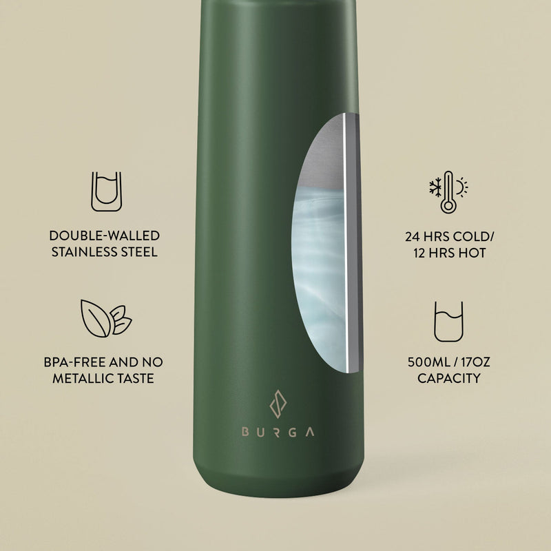 Forest Green Khaki Water Bottle