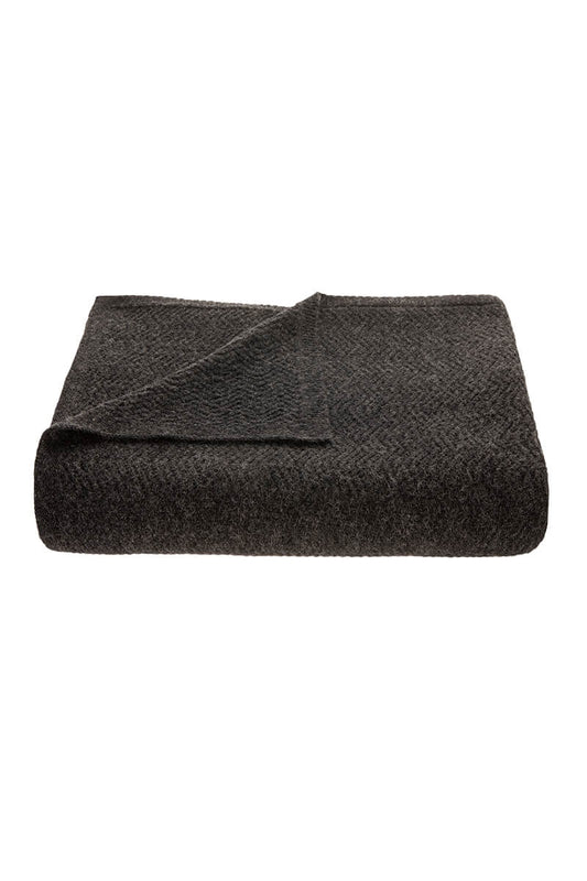 Wave Knitted Throw - Charcoal 