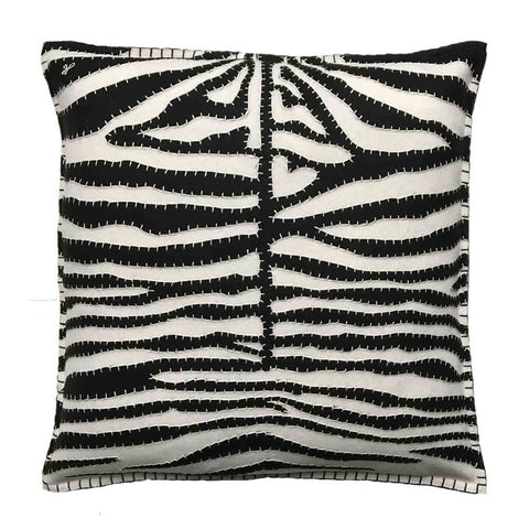Zebra Stripe Cushion - Cream