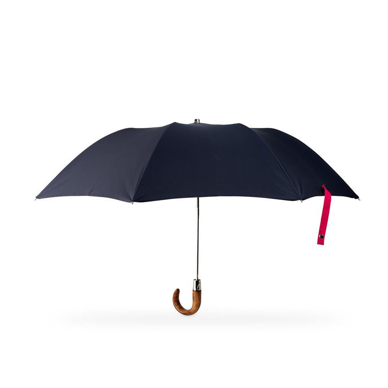 British Folding Umbrella - Marine Blue/Pink