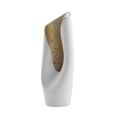 Ceramic Vase - Interior Gold, Exterior White