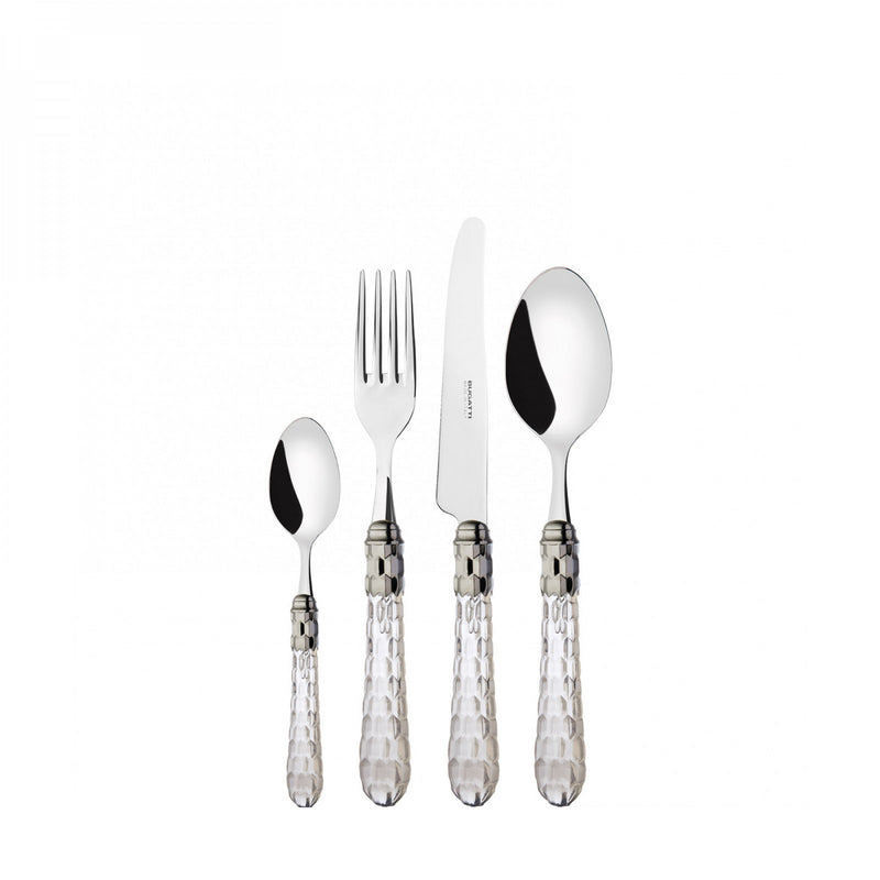Beautiful transparent Cutlery in white background by Casa Bugatti
