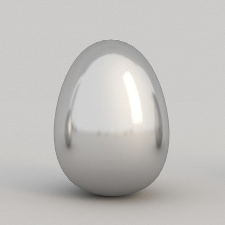 Glazed Ceramic Egg - Silver