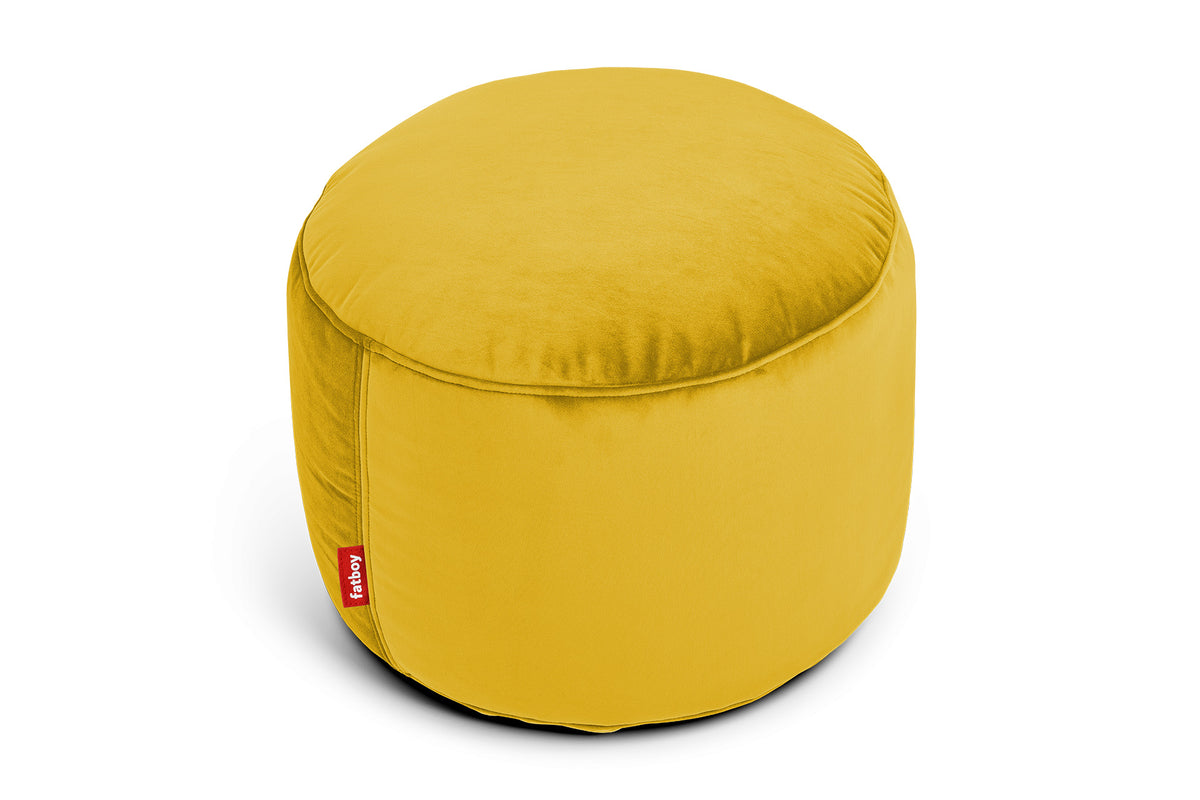 Point Recycled Velvet Pouf Ottoman Camel - Gold Honey