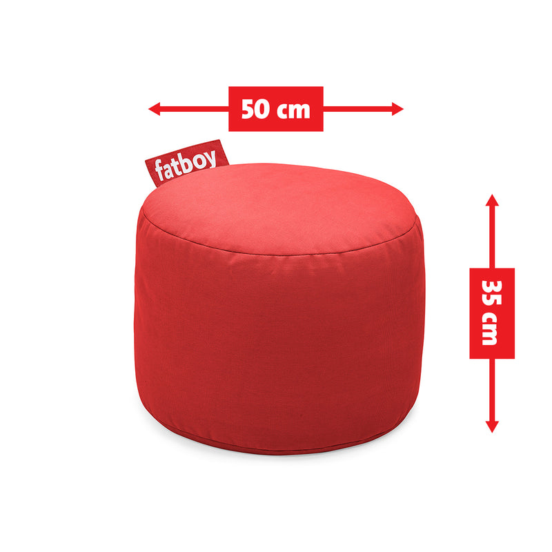 Point Stonewashed Pouf - Ottoman Red 